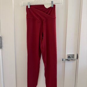 AERIE maroon crossover leggings NWT size S short